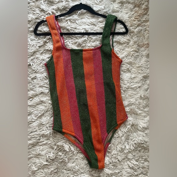 NWT FARM Rio Taylor Swift Anti Hero Swimsuit Size Medium New With Tags Shimmer - Picture 4 of 11